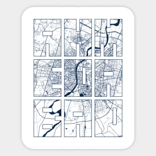 Ahmedabad, Gujarat, India City Map Typography - Coastal Sticker